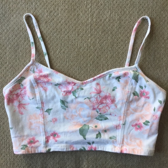 Garage Tops - Garage Floral Patterned Cropped Tank Top